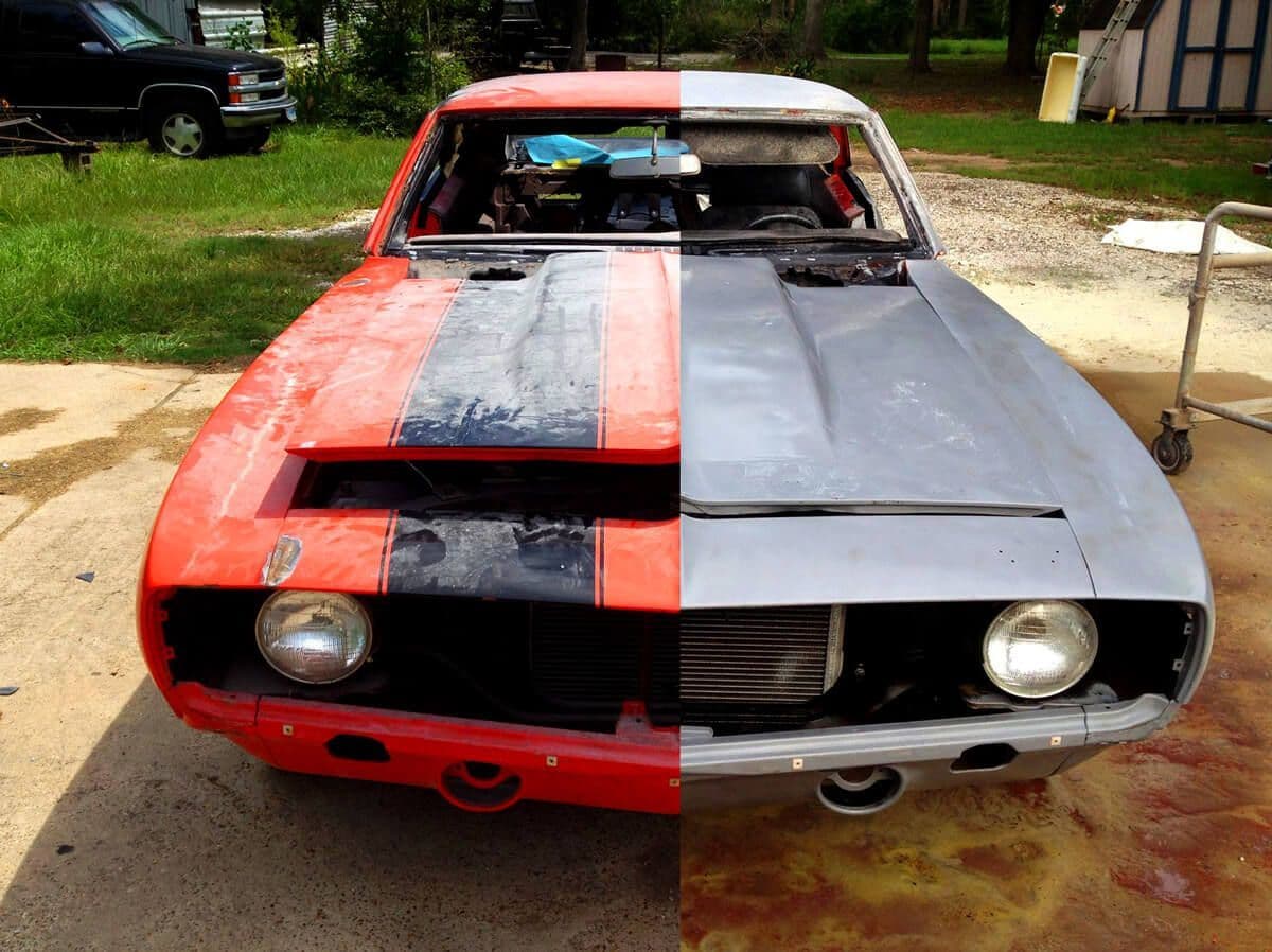 Automotive dustless blasting and surface restoration project by Pierre & Co Mobile Blasting (project 1)